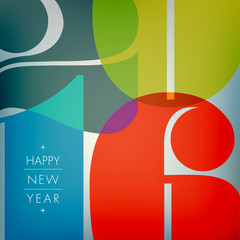 Wall Mural - Happy new 2016 year. Seasons Greetings. Colorful design.