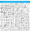 © Ladychelyabinsk - Vector set of hand drawn doodles on the theme of summer travel and tourism on white background. Sketches for use in design