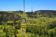 SZCZYRK, POLAND - JUBNE 6 -Yellow cable car on skrzyczne mountain in poland
