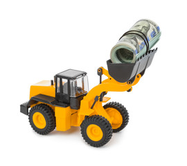 Wall Mural - Toy loader and money