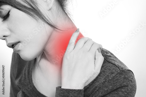 Fotografia Young woman with a pain in the neck