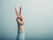 © LoloStock - Male hand displayin victory sign