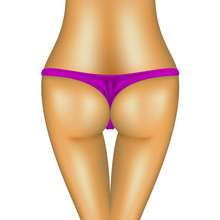 Sexy Bum Of Woman In Purple Bikini