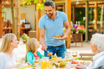 Canvas Print - Enjoying dinner with the nearest. 