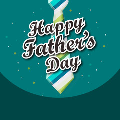 Wall Mural - Greeting card with stylish necktie for Father's Day celebration. 