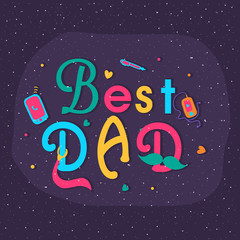 Wall Mural - Colorful text for Happy Father's Day celebration.