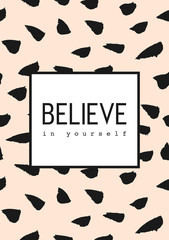 Poster - inspirational quote brush strokes poster