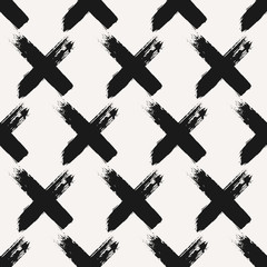 Poster - hand drawn cross shapes seamless pattern