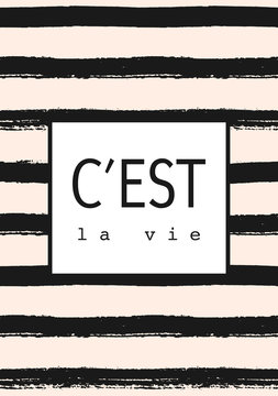 Wall Mural -  - c'est la vie striped card design