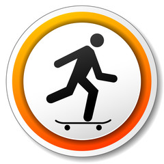 Poster - skateboard orange icon