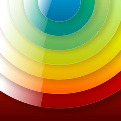Poster - Infographics rainbow shiny round paper shapes abstract backgroun