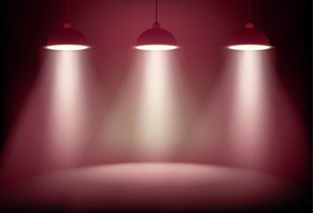 Wall Mural - illuminated stage with scenic lights vector background
