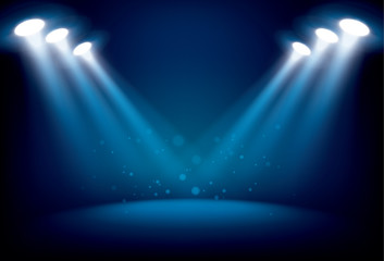 illuminated stage with scenic lights vector background