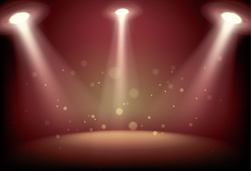 Wall Mural - illuminated stage with scenic lights vector background
