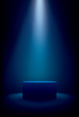 Wall Mural - illuminated stage showcase with lights, vector background
