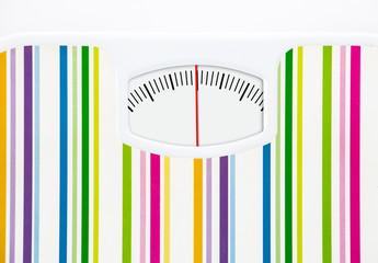 Poster - Bathroom scale with clean dial with lines no numbers on white