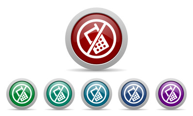 Aufkleber - no phone vector web icon set