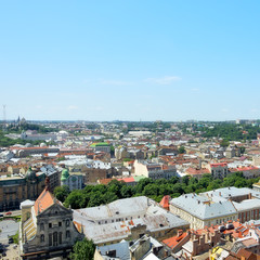 Canvas Print - Lviv Aerial View