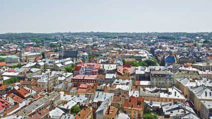 Canvas Print - Lviv Aerial View