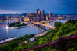 Evening view of Pittsburgh from the top of the Duquesne Incline