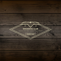 Wall Mural - Swimming badges logos and labels for any use