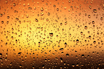 Wall Mural - Cold rain drops on window