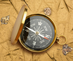 Golden vintage compass