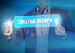 © putilov_denis - Businessman presses button quotes forex on virtual screens. Busi