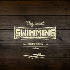 Wall Mural - Swimming badges logos and labels for any use