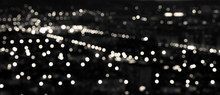 Abstract White Black Circular Bokeh Background, City Lights In T