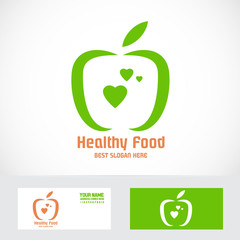 Poster - Organic green apple logo