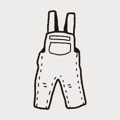 Wall Mural - overalls doodle