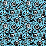 Seamless Polish folk art blue floral pattern 