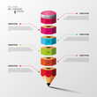 © kuliperko - Colorful pencil Infographics step option. Vector illustration.