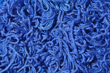 Blue embroidery floss as background texture