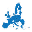European Union map with names of all member countries