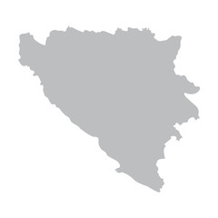 Wall Mural - grey map of Bosnia and Herzegovina