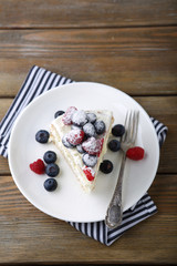 Wall Mural - Cake with blueberries and raspberries