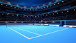 whole tennis court from the perspective of the player