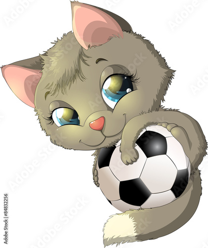 Obraz w ramie kitten and ball