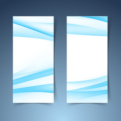 Wall Mural - Vertical halftone gradient blue banner set