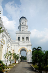 Wall Mural - Minaret of Sultan Abu Bakar State Mosque in Johor Bharu, Malaysia  