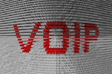 Wall Mural - binary code telephony over ip