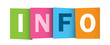 © Web Buttons Inc - 'INFO' Overlapping Letters Multicoloured Vector Icon