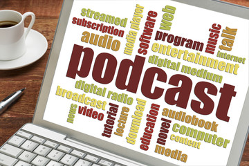Wall Mural - podcast word cloud