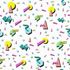 Wall Mural - retro 80s seamless pattern background