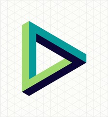 Wall Mural - abstract impossible triangle sign shape