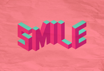 Wall Mural - Isometric Smile quote background