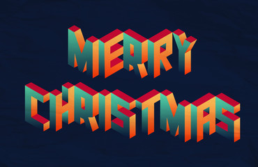 Wall Mural - Isometric Merry Christmas quote background