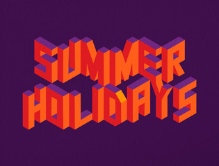Wall Mural - Isometric Summer Holidays  quote background